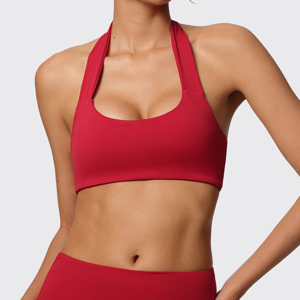 Quick Dry Underwear - 女性用、速乾性、ホルターネック、フィットネス、スポーツブラ、ヨガウェア、衝撃吸収、バストアップ、ワークアウト用、ランニングベスト、胸パッド付き。