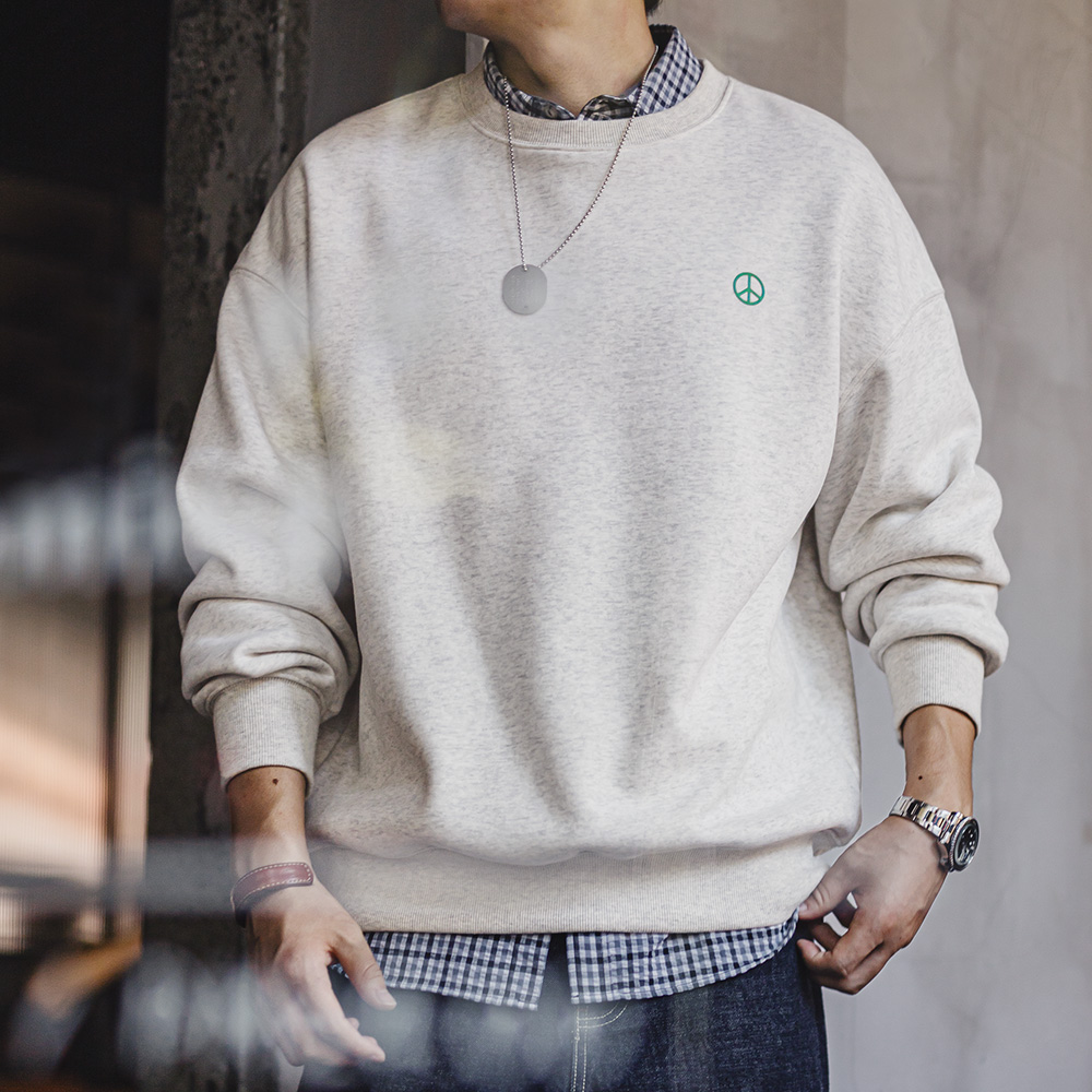 Undershirt Crew Neck - メイデンメンズラウンドネックフリース裏地スウェットシャツ、カジュアルグレーパーカー、ベーシックルーズフィットアンダーシャツ、ウォームトップス、秋冬