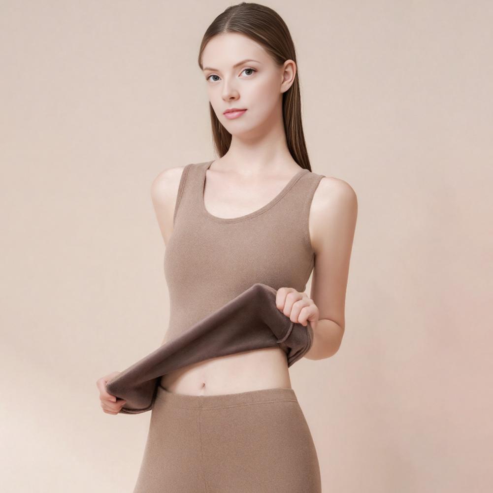 フリース裏地付き女性用サーマルタンクトップノースリーブアンダ - Undershirt Crew Neck のレビューと価格