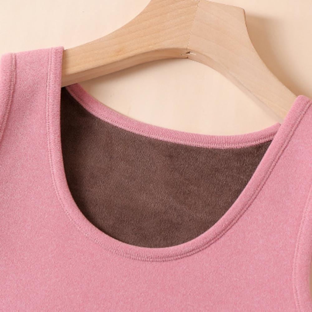 フリース裏地付き女性用サーマルタンクトップノースリーブアンダ - Undershirt Crew Neck のレビューと価格
